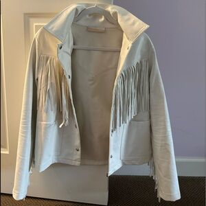 North End size leather fringe jacket